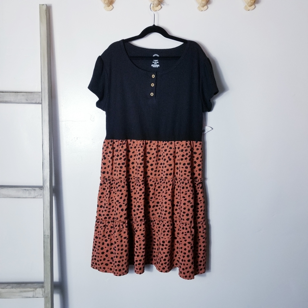 NWT WONDER NATION GIRL'S TIERED DRESS SIZE XL (14/16) PLUS